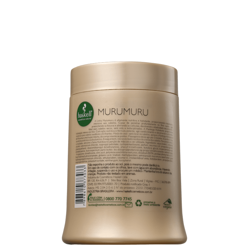 Haskell Murumuru Manteiga Hidratante - Máscara Capilar 500g