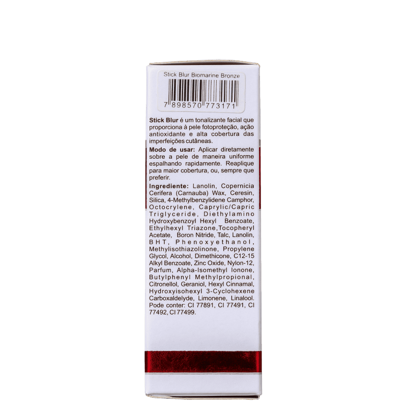 Biomarine Stick Blur FPS 75 PPD 25 Bronze - Base em Bastão 18g