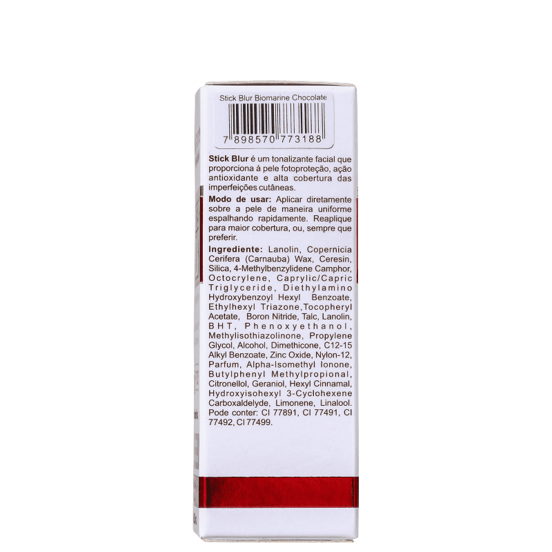 Biomarine Stick Blur FPS 75 PPD 25 Chocolate - Base em Bastão 18g