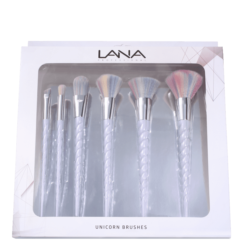 Kit de Pincéis Lana Professional Unicórnio (6 Produtos)