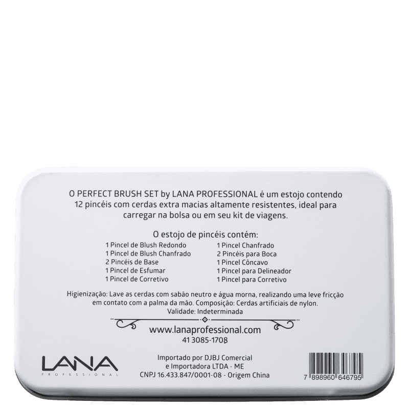 Kit de Pincéis Lana Professional Estojo (12 Produtos)