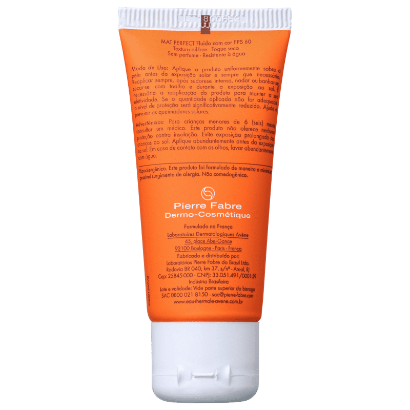 Avène Mat Perfect Fluido FPS 60 - Protetor Solar com Cor 50ml