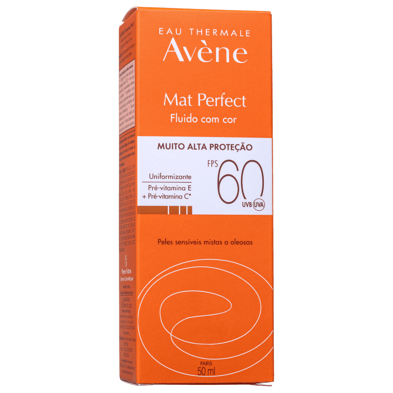 Avène Mat Perfect Fluido FPS 60 - Protetor Solar com Cor 50ml