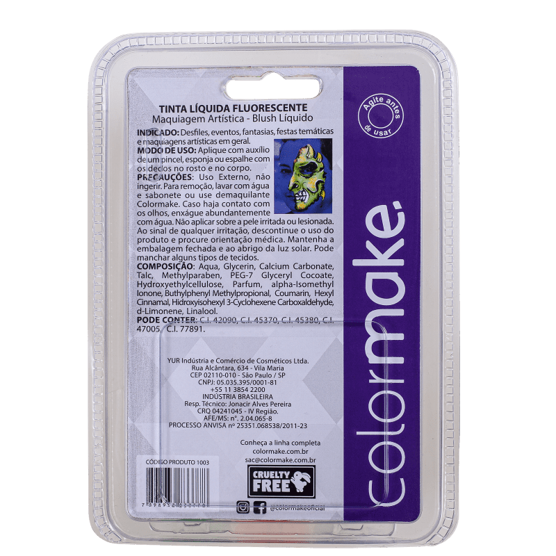 Kit Colormake Fluor Tinta Facial (6 Unidades)