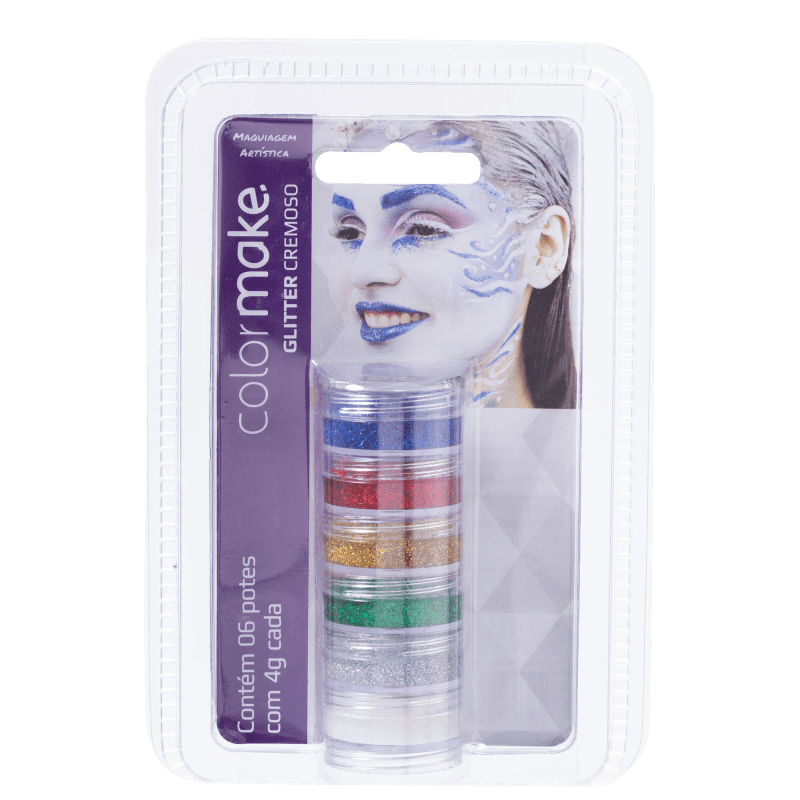 Kit Colormake Cartela de Glitter Cremoso (6 Unidades)