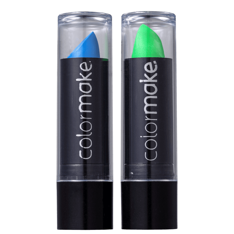 Kit Colormake Batom Fluorescente Azul Verde (2 Unidades)