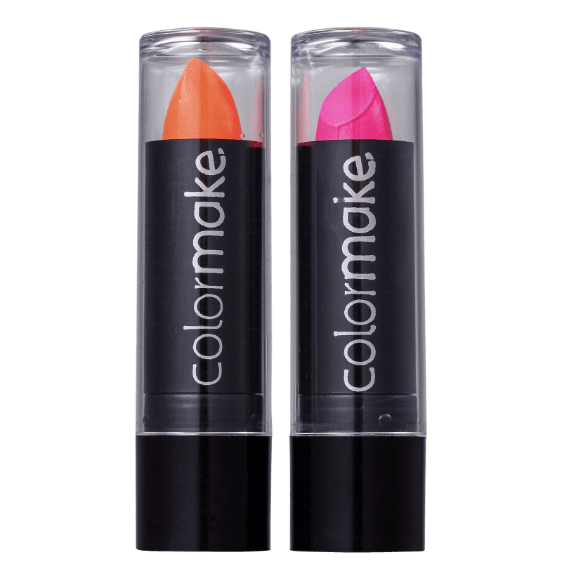 Kit Colormake Batom Fluorescente Laranja e Pink (2 Unidades)