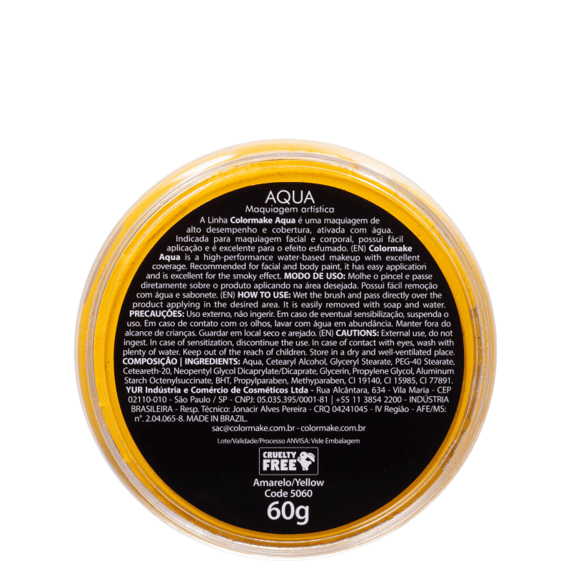 Colormake Aqua Amarelo - Tinta 60g