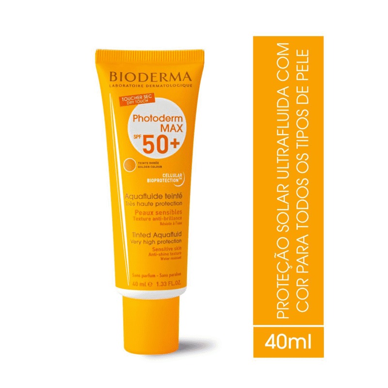Bioderma Photoderm Max Aquafluide FPS 50+ Dourado - Protetor Solar Facial 40ml