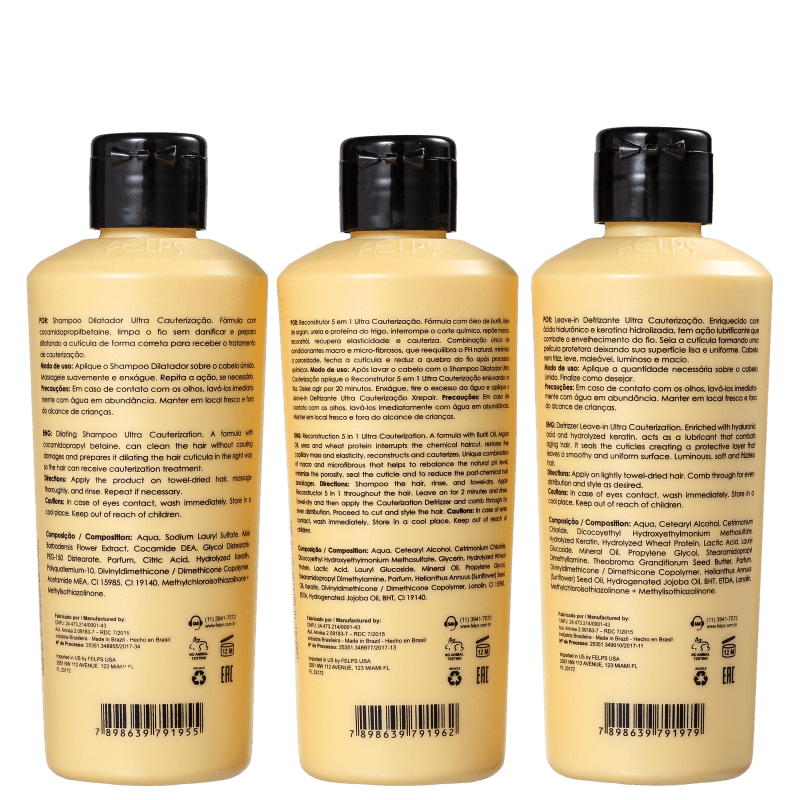 Kit Felps Profissional XRepair Ultra Cauterização (3 Produtos)