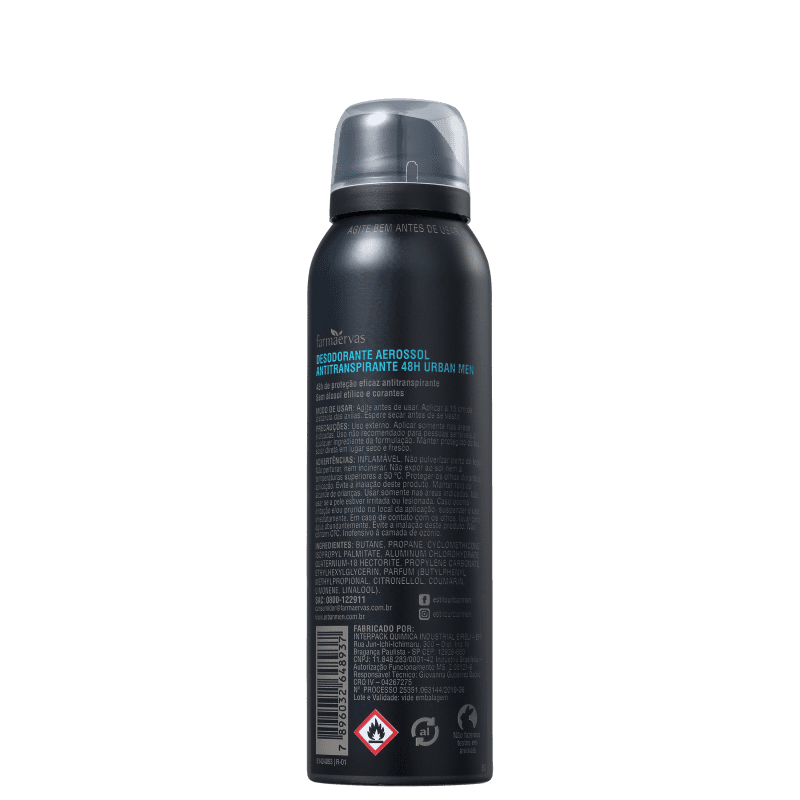 Farmaervas Urban Men - Desodorante Spray Masculino 150ml