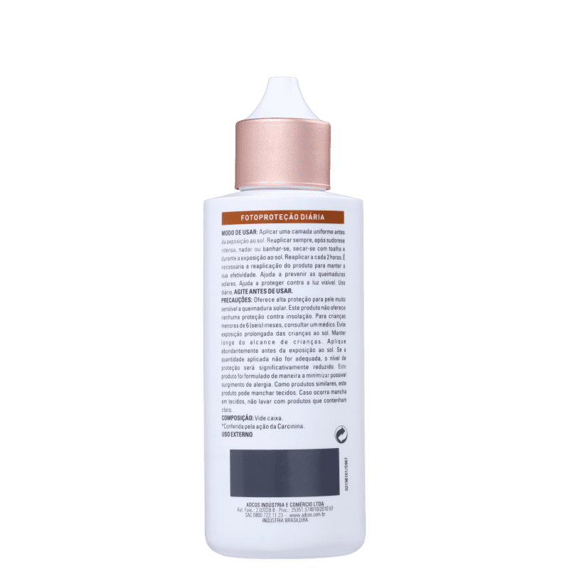 Adcos Fotoproteção Diária Fluid Tonalizante FPS 40 Peach - Protetor Solar com Cor 50ml