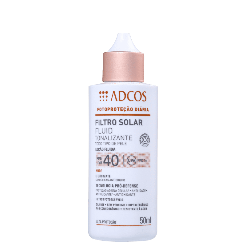 Adcos Fotoproteção Diária Fluid Tonalizante FPS 40 Nude - Protetor Solar com Cor 50ml