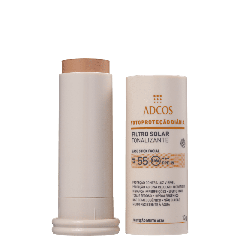 Adcos Fotoproteção Diária Tonalizante Stick FPS 55 Beige - Protetor Solar com Cor 12g Menor preço em Adcos Fotoproteção Diária Tonalizante Stick FPS 55 Beige - Protetor Solar com Cor 12g