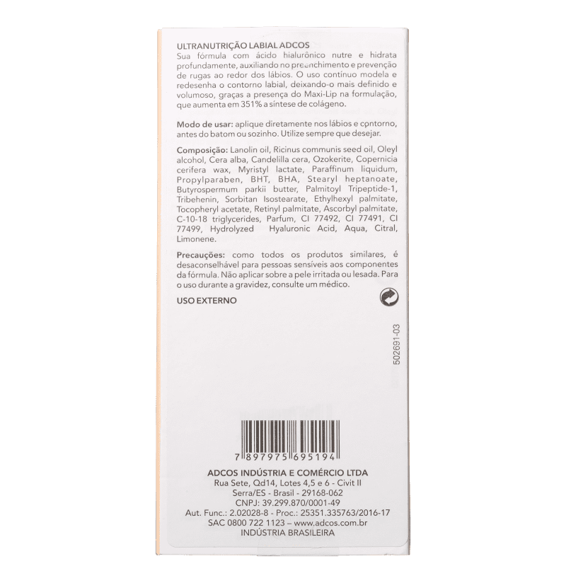 Adcos Ultra Nutrição - Hidratante Labial 3,5g