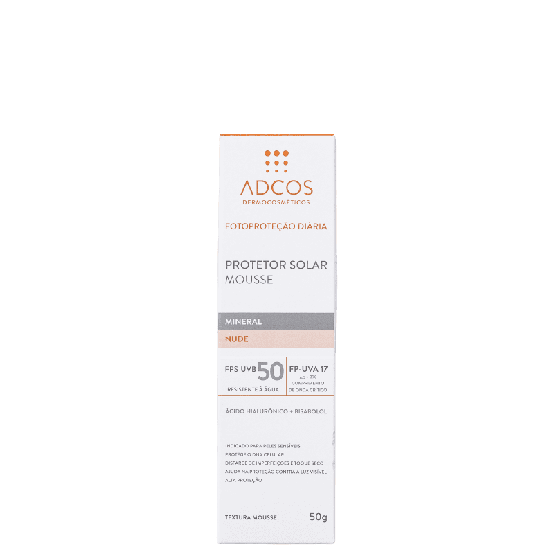 Adcos Fotoproteção Diária Tonalizante Nude Mousse FPS50 - Protetor Solar 50g