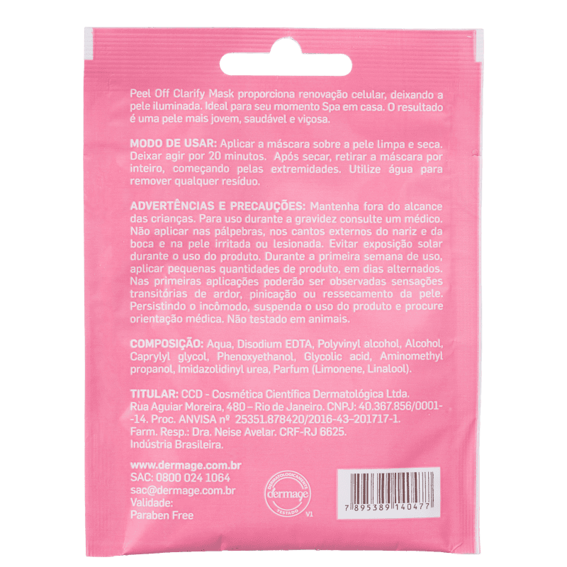 Dermage Peel Off Clarify - Máscara Facial 10g