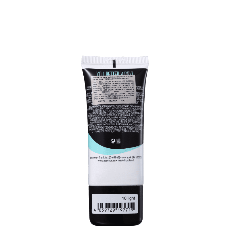Essence You Better Work 10 Light - Creme Hidratante com Cor 30ml
