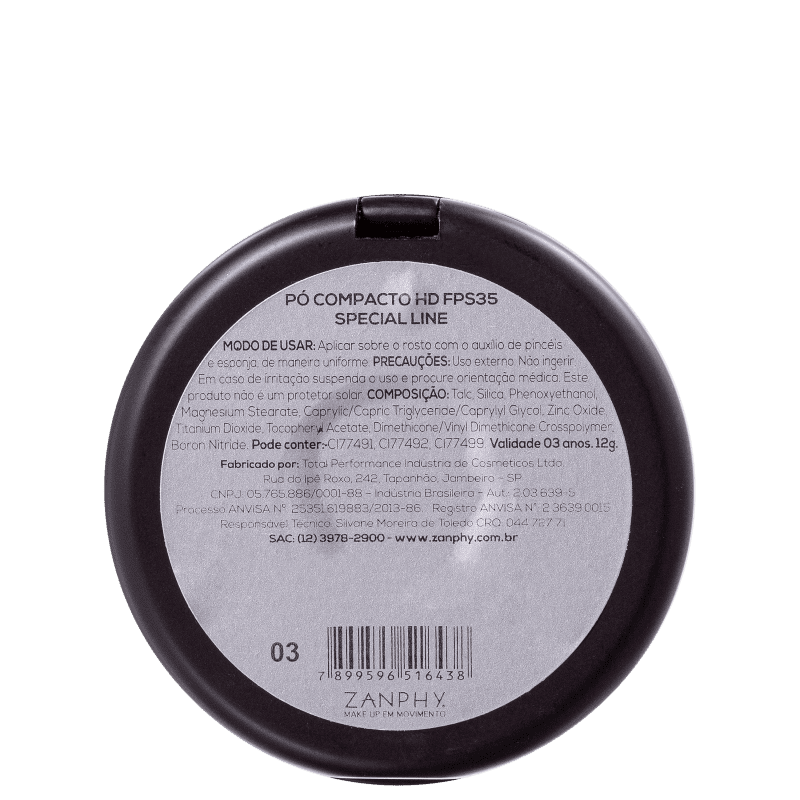 Zanphy Special Line FPS 35 03 - Pó Compacto 12g
