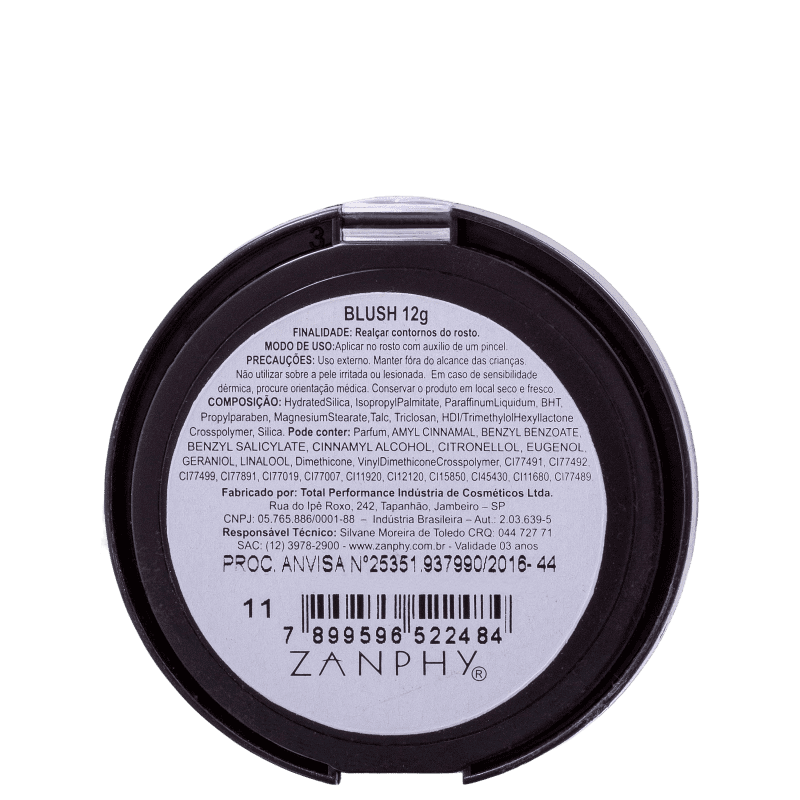 Zanphy HD 11 - Blush em Pó 12g