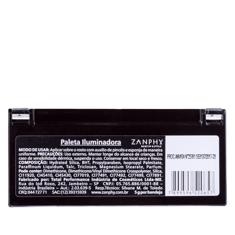 Zanphy 3 Cores - Paleta de Iluminador 15g