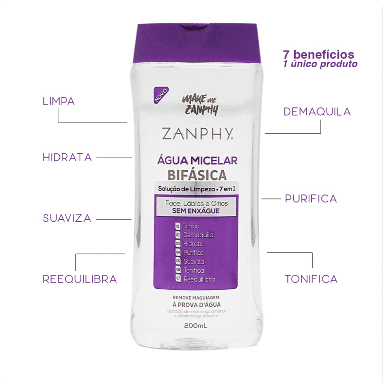 Zanphy Micelar - Água Demaquilante Bifásica 200ml