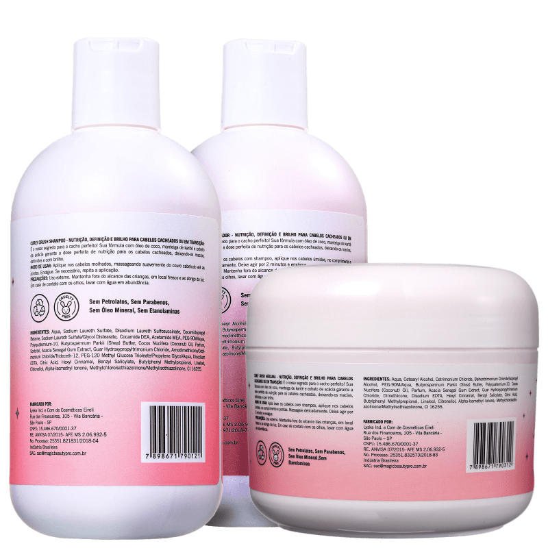 Kit Magic Beauty Curly Crush 2A a 3A Trio (3 Produtos)