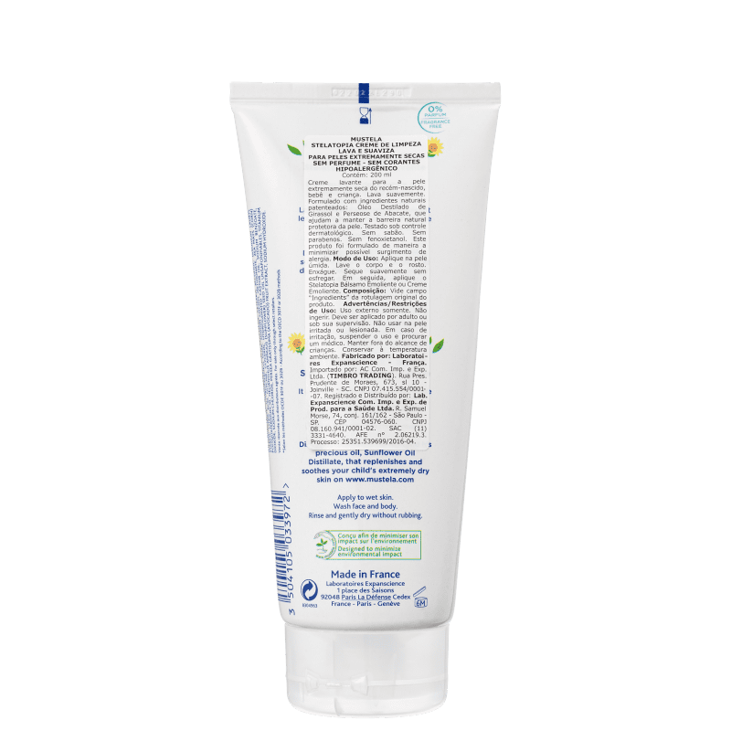 Mustela Stelatopia - Creme de Limpeza 200ml