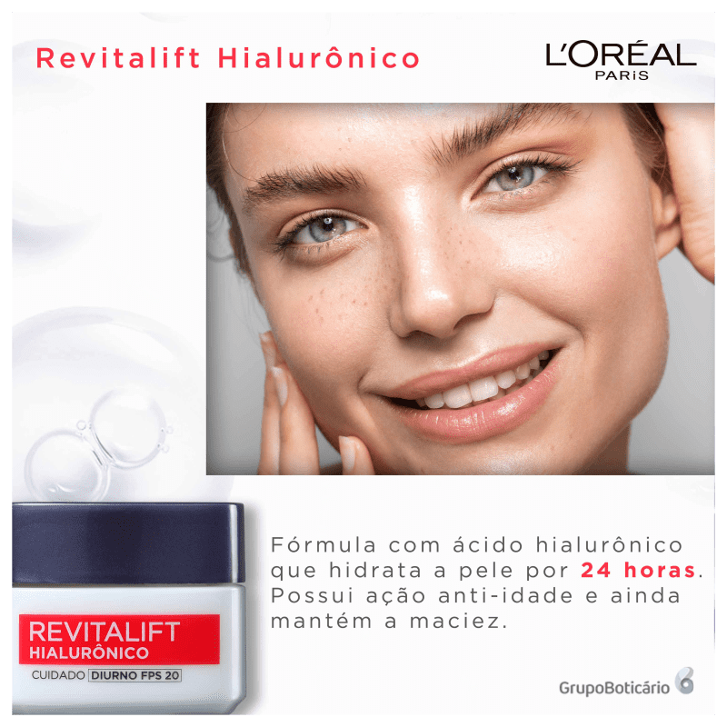 L'Oréal Paris Revitalift Hialurônico FPS 20 Tratamento Diurno - Creme Anti-Idade 50ml