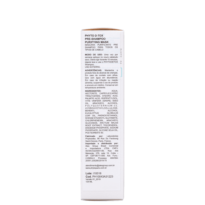 PHYTO Phytodetox Purifiant - Máscara Pré-Shampoo 125ml