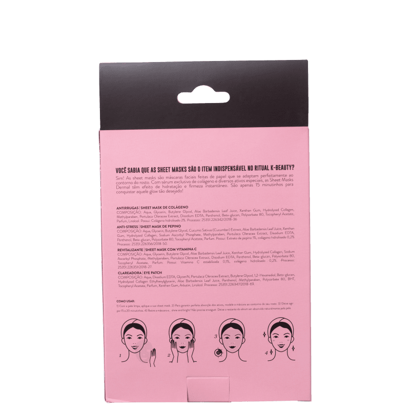 Kit Dermal K-Beauty Mask (4 Produtos)