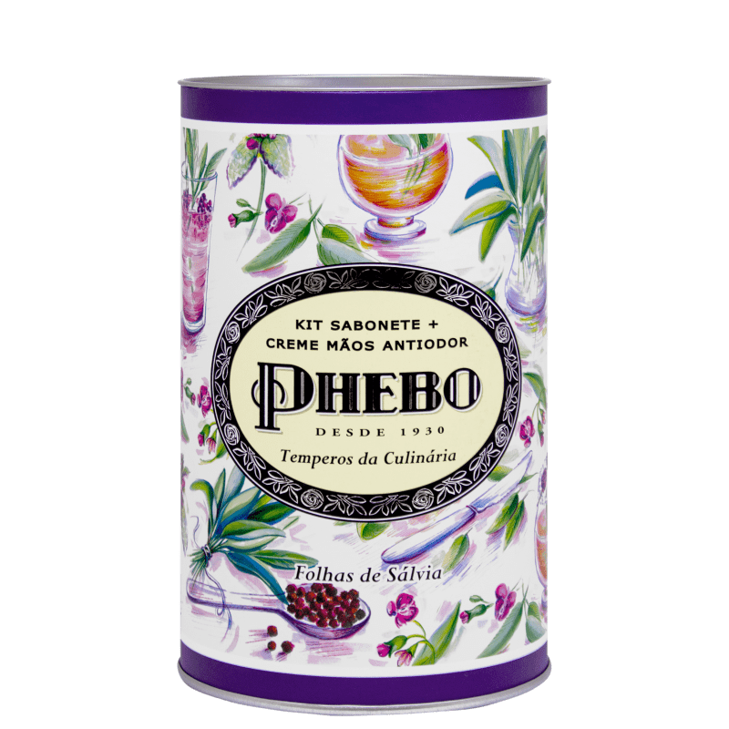 Kit Phebo Temperos da Culinária Folhas de Sálvia - Sabonete Líquido 250ml + Creme Hidratante para as Mãos 240ml