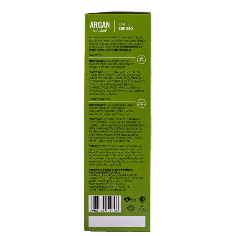 Kit Inoar Argan Infusion Liso e Sedoso (2 Produtos)
