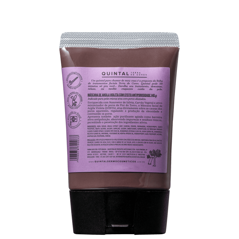 Quintal Argila Violeta Antiporosidade - Máscara Facial 140g