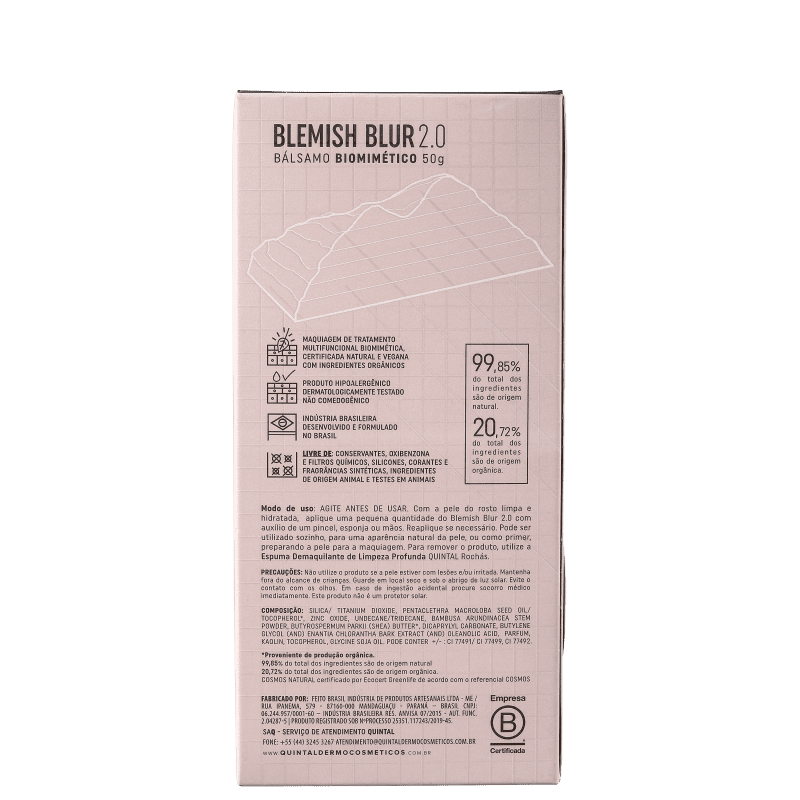 Quintal Blemish Blur Bálsamo Biomimético 5 T - BB Cream 50g