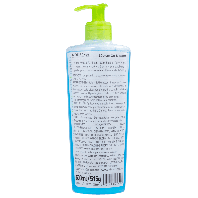 Bioderma Sébium - Gel Limpeza Facial 500ml