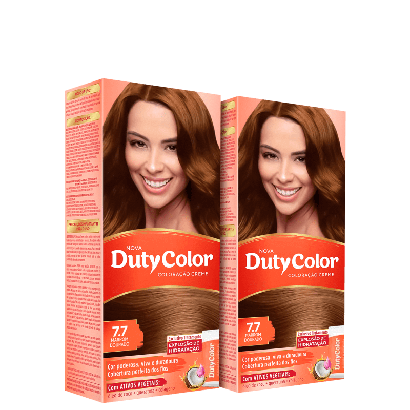 Kit DutyColor 7.7 Marrom Dourado Duo - Coloração Permanente (2 Unidades)