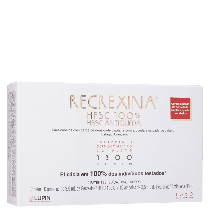 Recrexina HFSC 100% + HSSC 1300 Homem - Ampolas Antiqueda 20x3,5ml