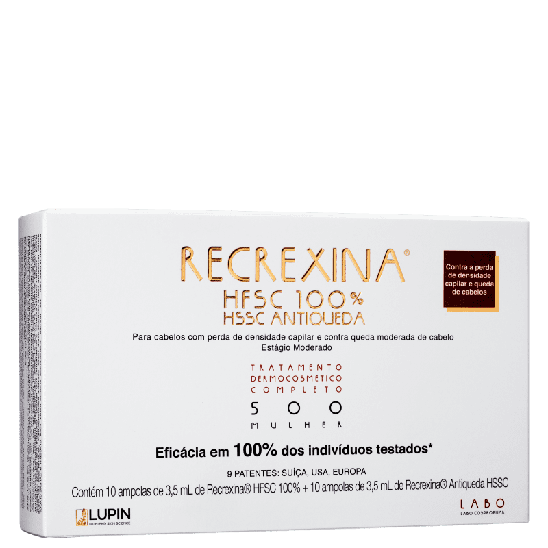 Recrexina HFSC 100% + HSSC 500 Mulher - Ampolas Antiqueda 20x3,5ml