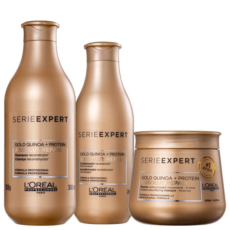 Kit L'Oréal Professionnel Serie Expert Absolut Repair Gold Quinoa + Protein Trio (3 Produtos)