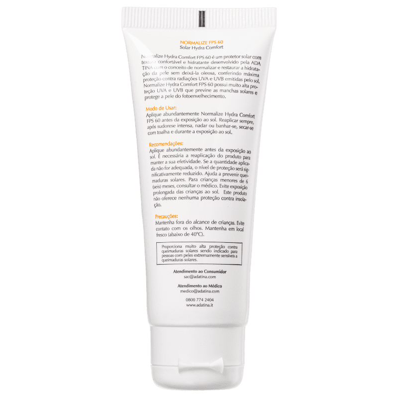 Ada Tina Normalize Solar Hydra Comfort FPS 60 - Protetor Solar 40ml