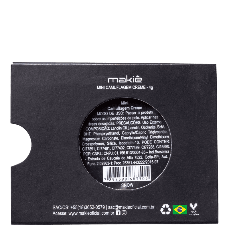 Makiê Mini Camuflagem Creme Snow - Corretivo 4g