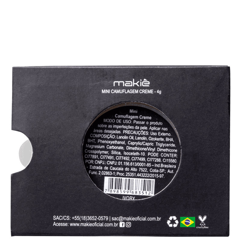 Makiê Mini Camuflagem Creme Ivory - Corretivo 4g