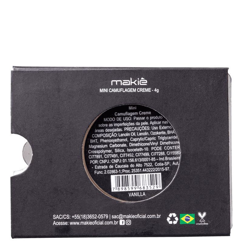 Makiê Mini Camuflagem Creme Vanilla - Corretivo 4g