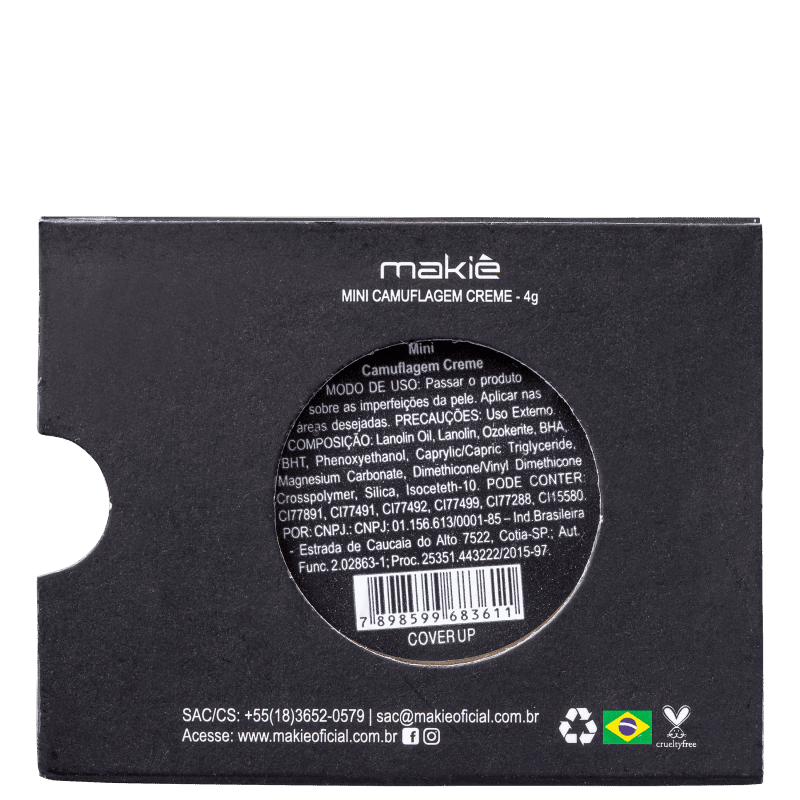 Makiê Mini Camuflagem Creme Cover Up - Corretivo 4g