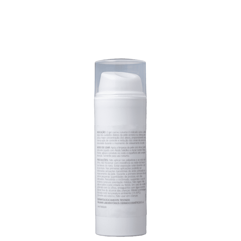Valmari Acne Control Noturno com Ácido Salicílico - Gel para Acne 50g