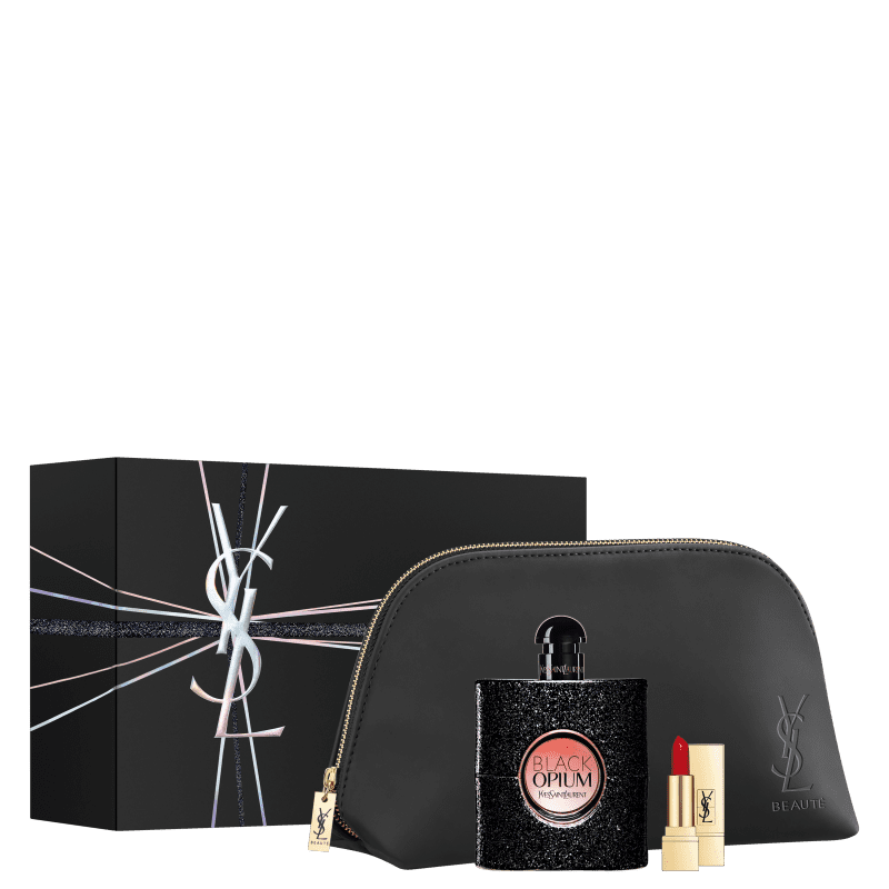 Conjunto Yves Saint Laurent Black Opium - Eau de Parfum 90ml + Mini Batom + Bolsa