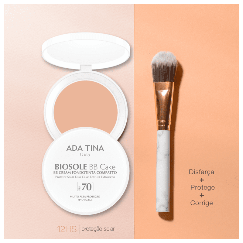Ada Tina Biosole BB Cake FPS70 Noce - Protetor Solar Facial com Cor 10g