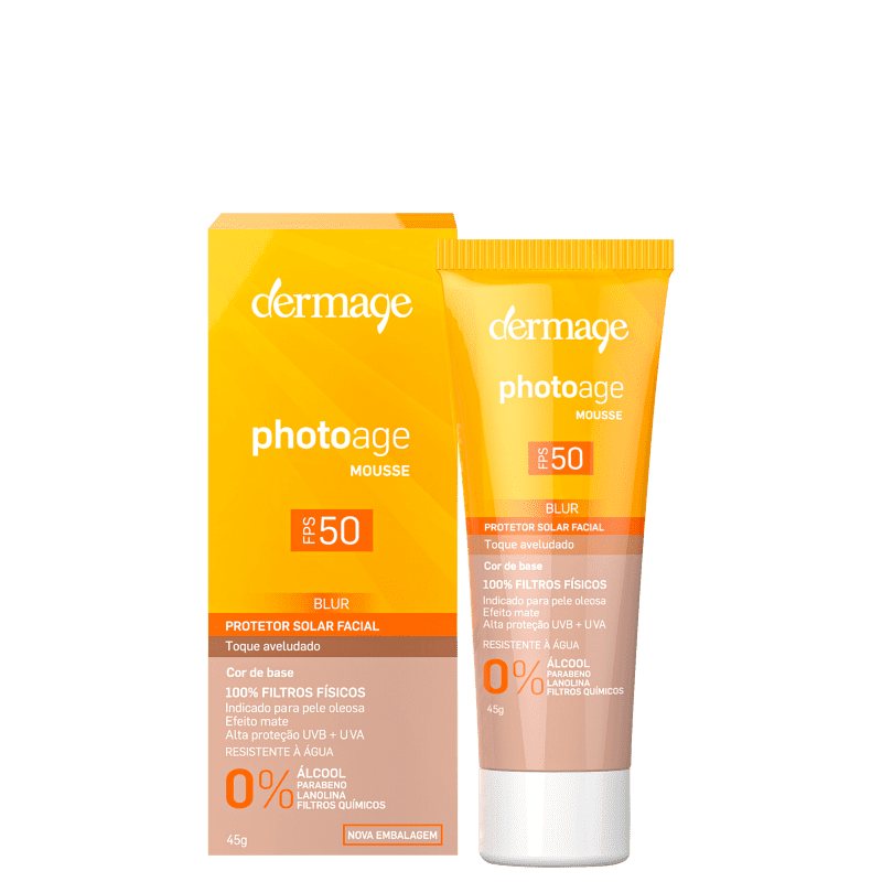 Dermage Photoage Mousse Claro FPS 50 - Protetor Solar Facial 45g