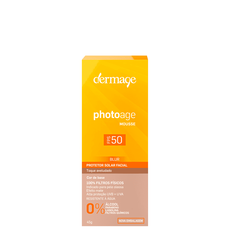 Dermage Photoage Mousse Claro FPS 50 - Protetor Solar Facial 45g